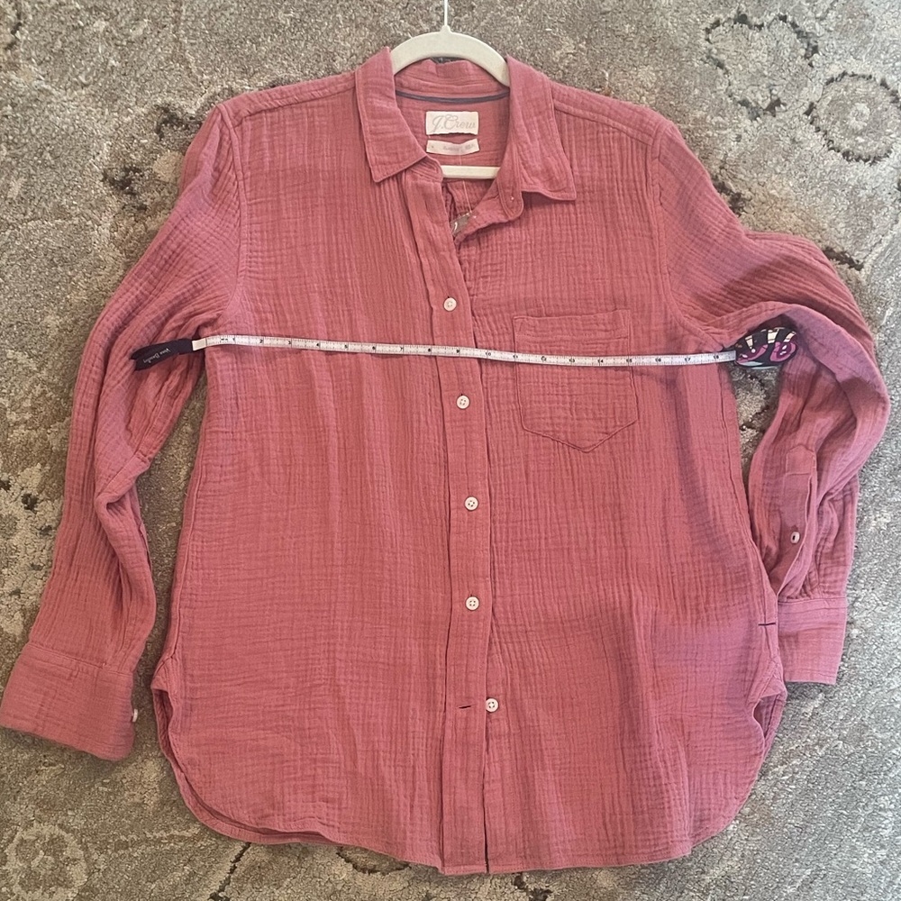NWT J Crew Double Gauze Button Down Shirt Weathered Rose Size 6